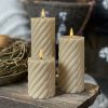 Gedraaide led stomp kaars beige M