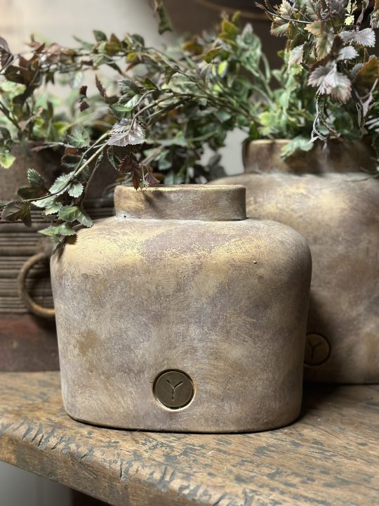 Planter Oval Neck Jewel M 23x13x20