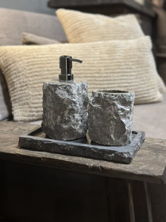 BathroomSet Rockstone Grey Olive 15x8x10