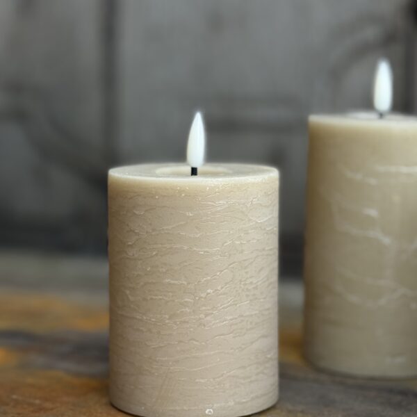 Led Pillar Candle Rustic Sand7.5x10