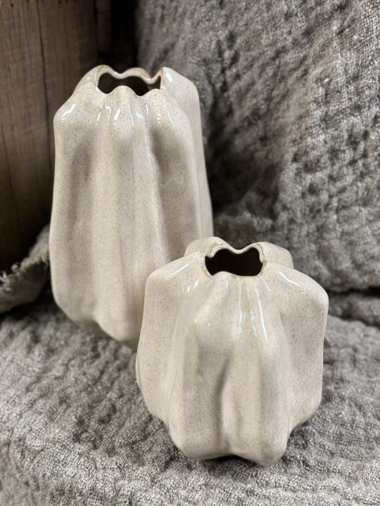 S Marino ceramic vase beige 16,2*14,5*16,5 - Afbeelding 2