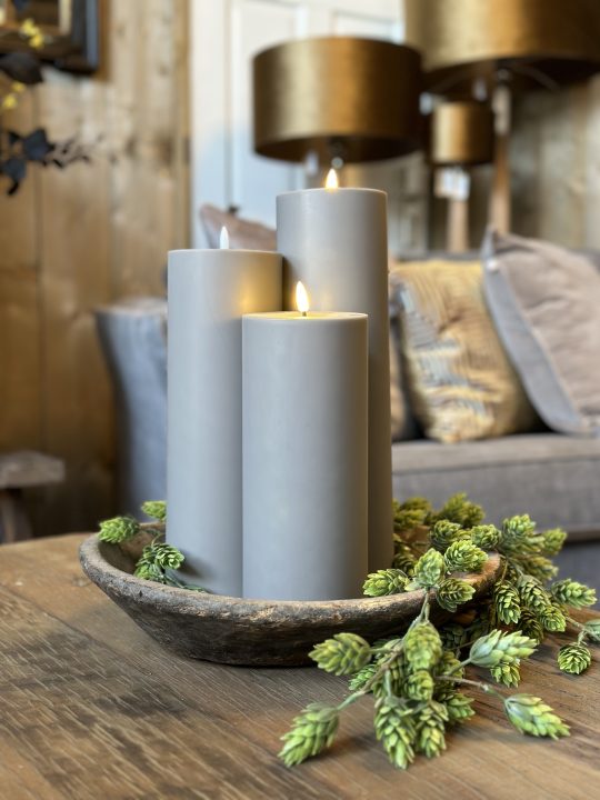 OUTDOOR LED candle grey 10*25 S