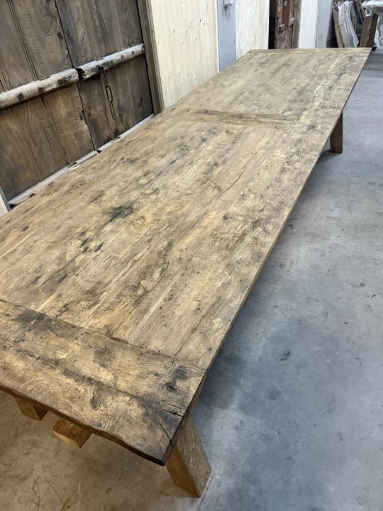 Unieke Oud Eiken Eettafel A-poot - 250 - Afbeelding 6