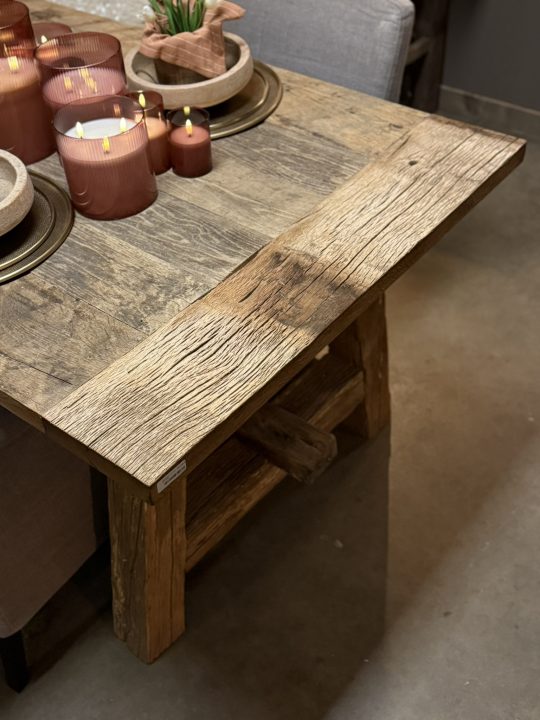 Unieke Oud Eiken Eettafel A-poot - 250 - Afbeelding 3