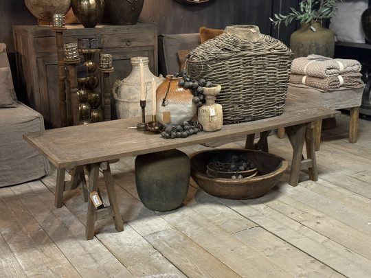 Luksa landelijke salontafel op Schragen antique grey 180 - Afbeelding 5