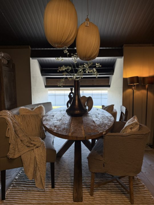Oud Eiken Ovale Tafel met Spinpoot - 240 - Afbeelding 2