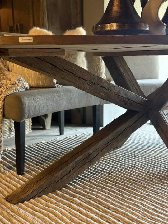 Oud Eiken Ovale Tafel met Spinpoot - 240 - Afbeelding 5