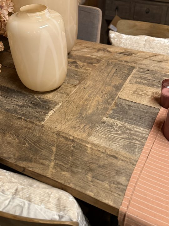 Unieke Oud Eiken Eettafel A-poot - 250 - Afbeelding 9