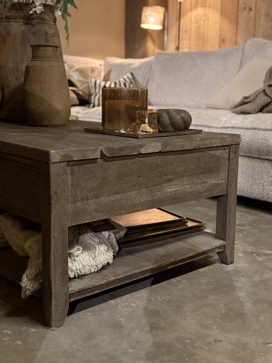 Landelijke salontafel Luksa met onderplank Antique Grey 150 - Afbeelding 6