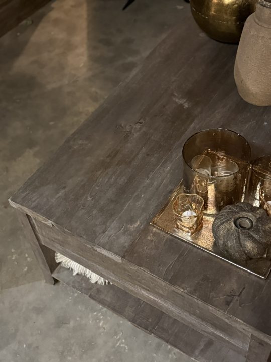 Landelijke salontafel Luksa met onderplank Antique Grey 150 - Afbeelding 4
