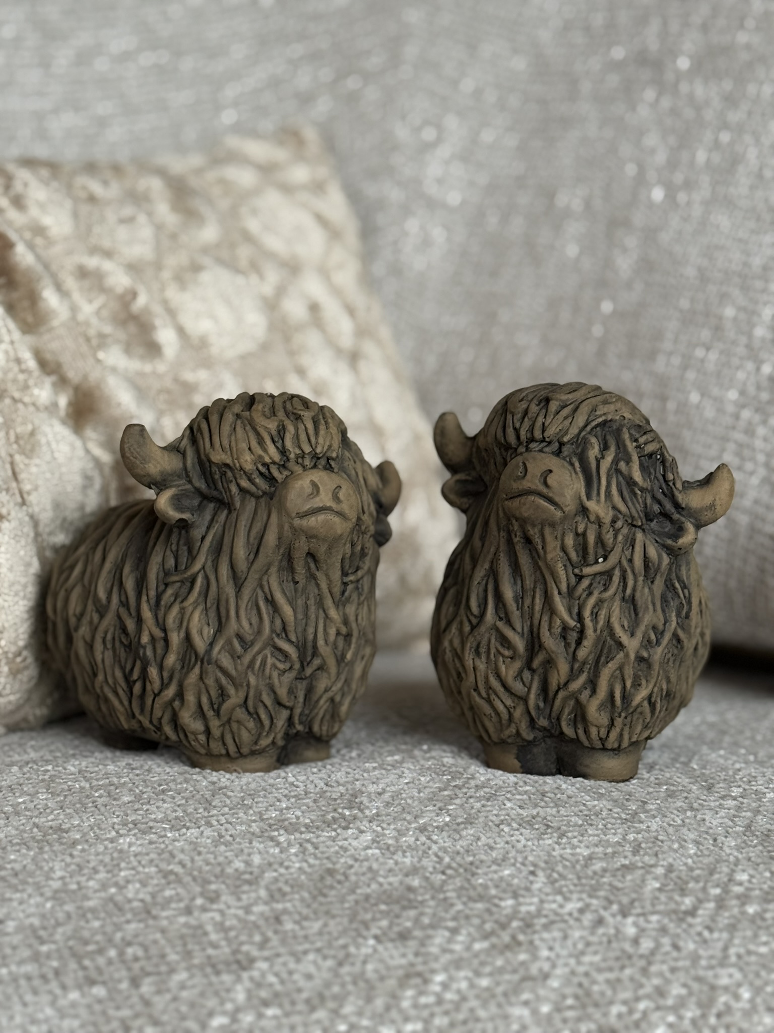 Set of 2 Scottish Highlanders BRYNXZ Majestic Brown
