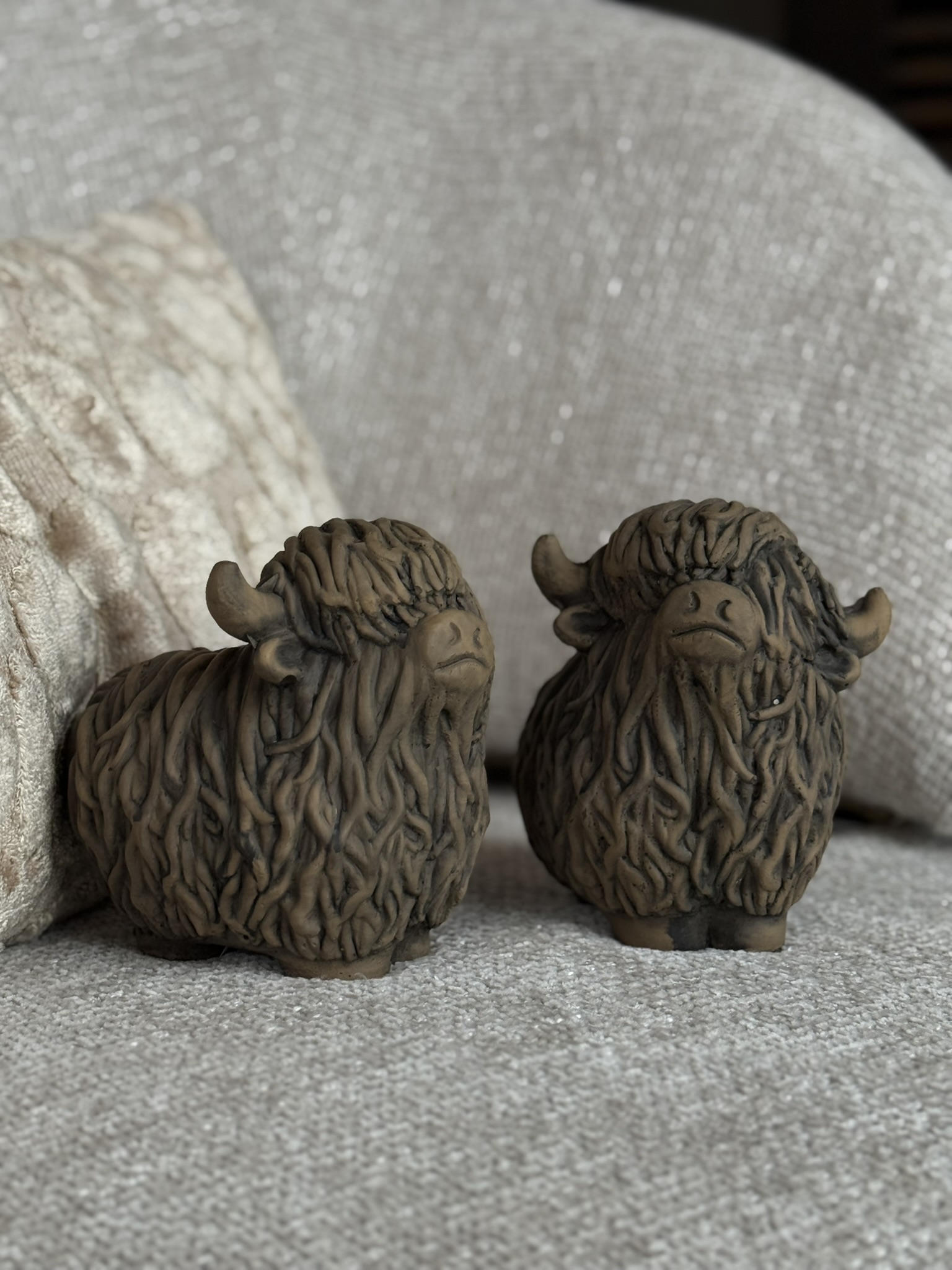 Set of 2 Scottish Highlanders BRYNXZ Majestic Brown - Afbeelding 2