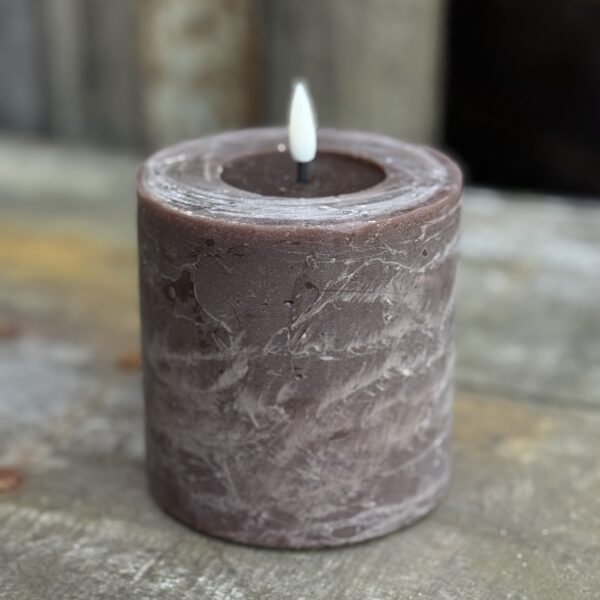 Led Pillar Candle Rustic Warm Brown10x10